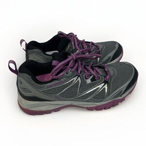 Merrell Capra Bolt Women’s Grey/Purple Hiking Trail Running Shoes Size 8